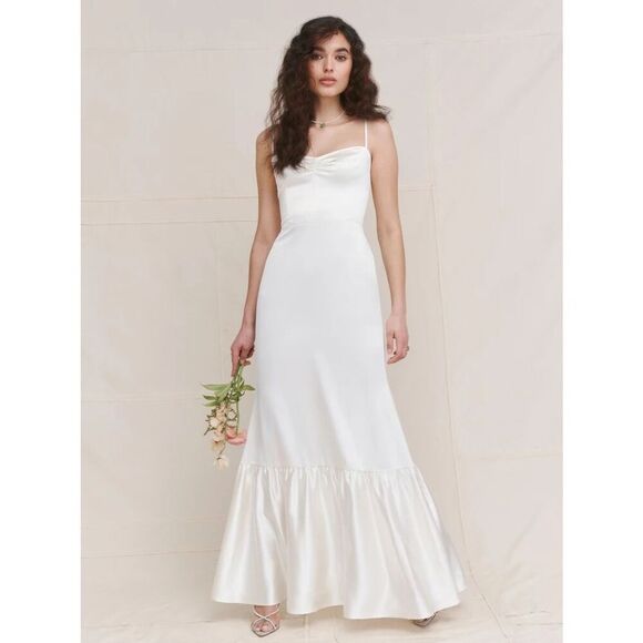 Reformation Dresses & Skirts - NEW NWT Reformation Venetia Silk Wedding Maxi Dress in Ivory Size 12